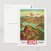 Carte Postale Poster vintage Rigi Suisse 1933 (Devant / Derrière)