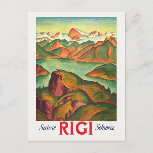 Carte Postale Poster vintage Rigi Suisse 1933 (Devant)