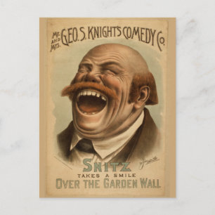 Carte Postale Poster vintage : Snitz au-dessus du mur du jardin