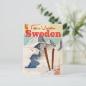 Carte Postale Poster vintage Suède Travel (Debout devant)
