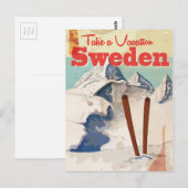 Carte Postale Poster vintage Suède Travel (Devant / Derrière)