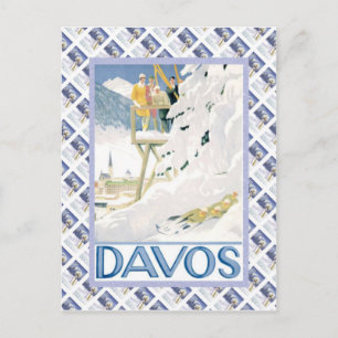 Carte Postale Poster vintage Swiss Raulway, Davos