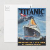Carte Postale Poster vintage titanique original 1912 (Devant / Derrière)