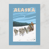 Carte Postale Poster Vintage voyage AlaskaDogsledding (Devant)