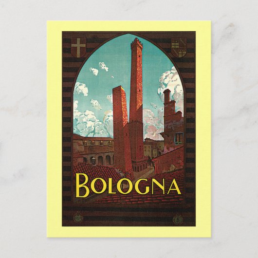 Carte Postale Poster Vintage voyage, Bologne, Italie (Devant)