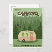 Carte postale Poster Vintage voyage Camping (Devant / Derrière)