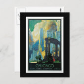 Carte Postale Poster Vintage voyage "Chicago" (Devant / Derrière)
