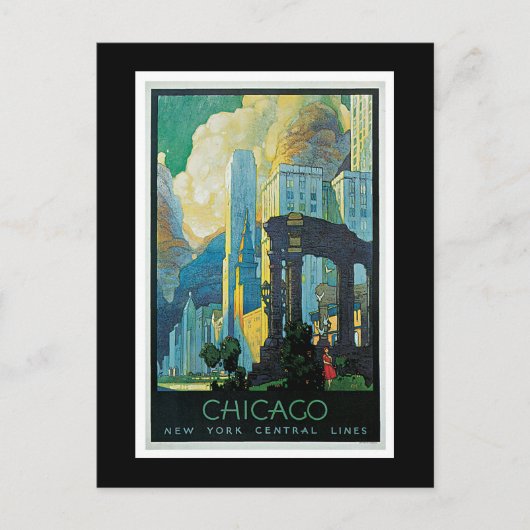 Carte Postale Poster Vintage voyage "Chicago" (Devant)