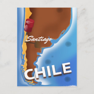 Carte Postale poster Vintage voyage chilien santiago