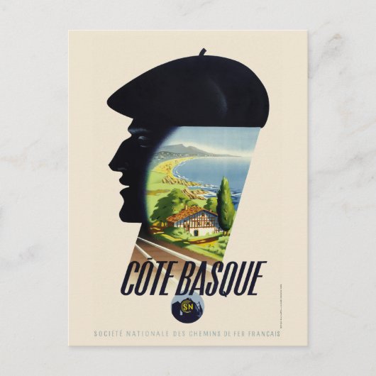 Carte Postale Poster Vintage voyage Côte Basque France (Devant)