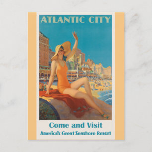 Carte Postale Poster Vintage voyage de Atlantic City New Jersey