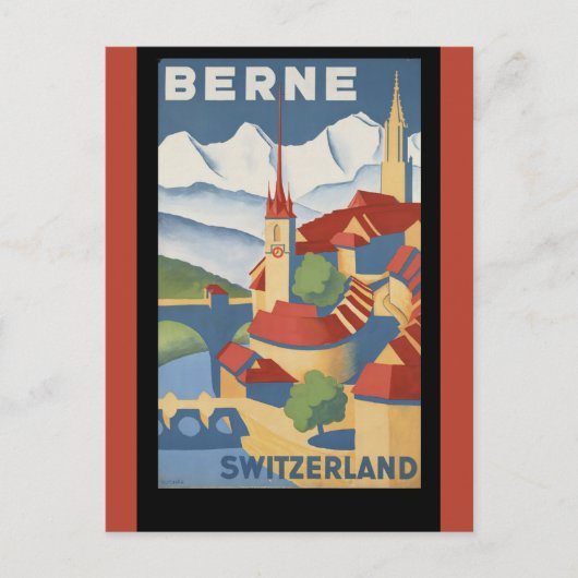 Carte Postale Poster Vintage voyage de Berne Suisse (Devant)