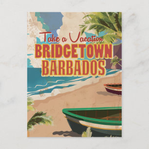 Carte Postale Poster Vintage voyage de Bridgetown, Barbade