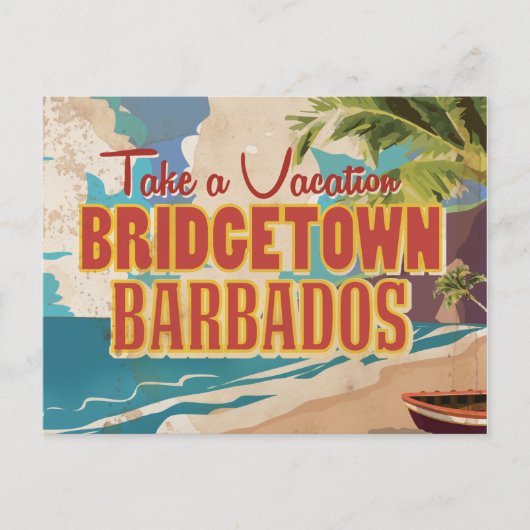 Carte Postale Poster Vintage voyage de Bridgetown, Barbade (Devant)