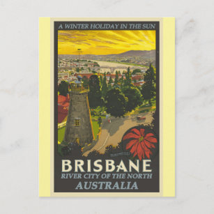 Carte Postale Poster Vintage voyage de Brisbane Australie