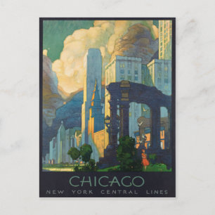 Carte Postale Poster Vintage voyage de Chicago America