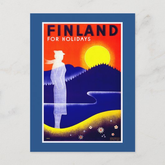 Carte Postale Poster Vintage voyage de Finlande (Devant)
