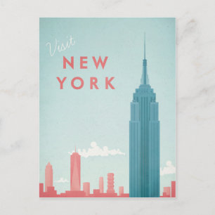 Carte Postale Poster Vintage voyage de New York - Art Postcard