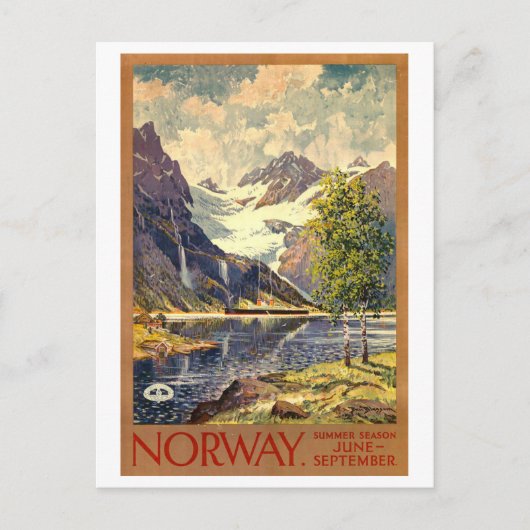 Carte Postale Poster Vintage voyage de Norvège (Devant)