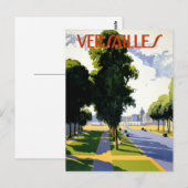 Carte Postale Poster Vintage voyage de Versailles restauré (Devant / Derrière)