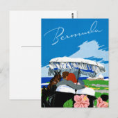 Carte Postale Poster Vintage voyage des Bermudes restauré (Devant / Derrière)