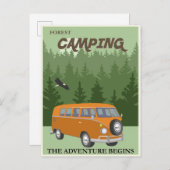 Carte Postale Poster Vintage voyage du camping (Devant / Derrière)