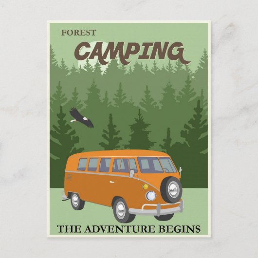 Carte Postale Poster Vintage voyage du camping (Devant)