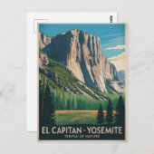 Carte Postale Poster Vintage voyage El Capitan Yosemite (Devant / Derrière)