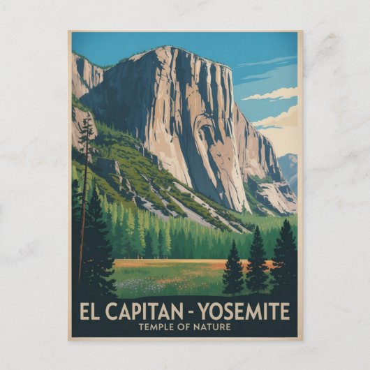 Carte Postale Poster Vintage voyage El Capitan Yosemite (Devant)