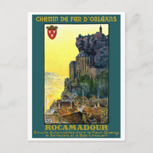 Carte Postale Poster Vintage voyage France Rocamadour restauré