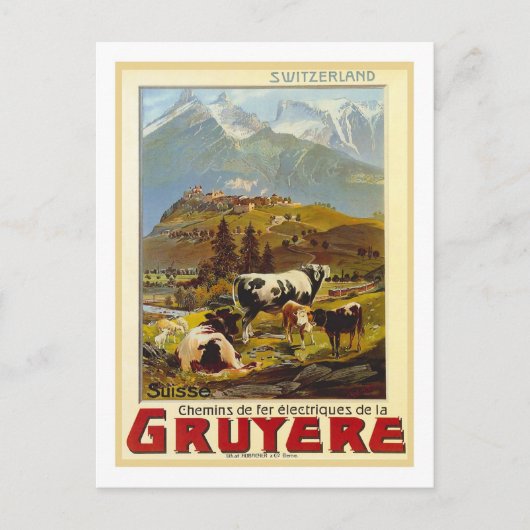 Carte Postale Poster Vintage voyage, Gruyere (Devant)