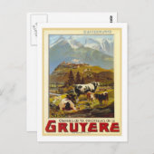 Carte Postale Poster Vintage voyage, Gruyere (Devant / Derrière)