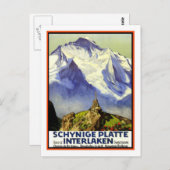 Carte Postale Poster Vintage voyage, Interlaken (Devant / Derrière)
