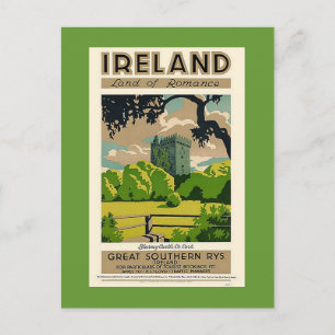 Carte Postale Poster Vintage voyage Irlande Blarney Castle