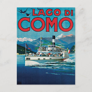 Carte Postale Poster Vintage voyage Lago Di Como