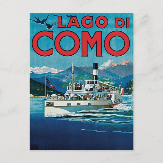 Carte Postale Poster Vintage voyage Lago Di Como (Devant)