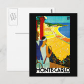 Carte Postale Poster Vintage voyage Monte Carlo (Devant / Derrière)