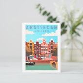 Carte Postale Poster Vintage voyage pour Amsterdam (Debout devant)