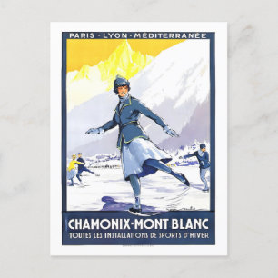 Carte Postale Poster Vintage voyage pour Chamonix, France,