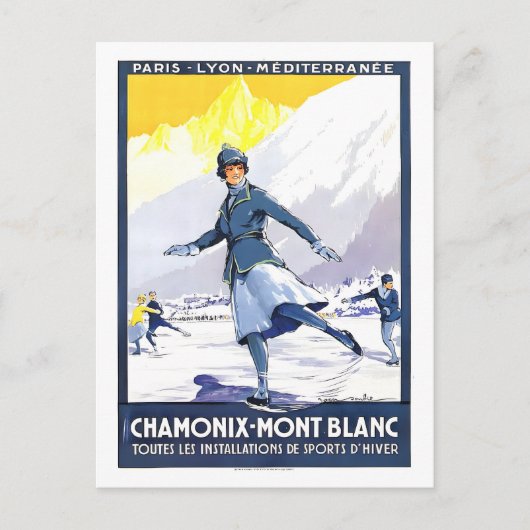Carte Postale Poster Vintage voyage pour Chamonix, France, (Devant)