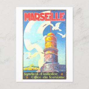 Carte Postale Poster Vintage voyage pour Marseille, France,