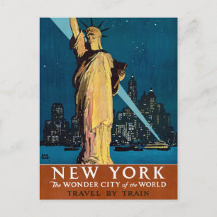 Carte Postale Poster Vintage voyage Pour New York