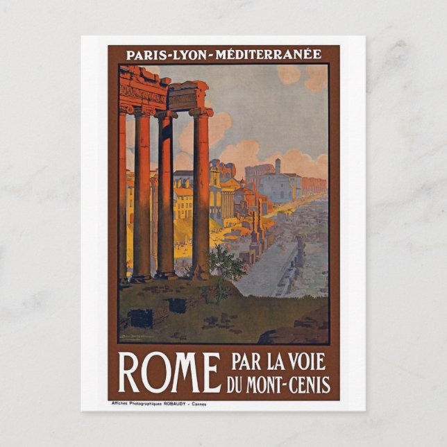 Carte Postale Poster Vintage voyage "Rome" (Devant)
