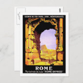 Carte Postale Poster Vintage voyage, Rome (Devant / Derrière)