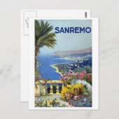 Carte Postale Poster Vintage voyage "Sanremo" (Devant / Derrière)