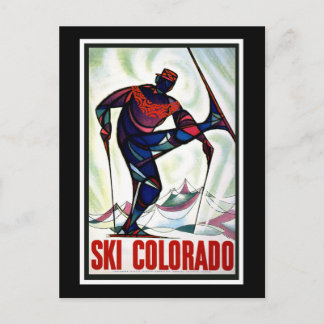 Carte Postale Poster Vintage voyage "Ski Colorado"