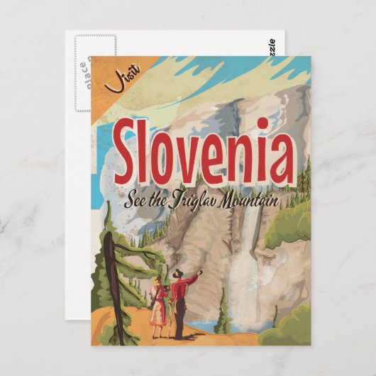 Carte Postale Poster Vintage voyage Slovénie (Devant / Derrière)