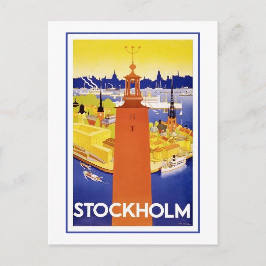 Carte Postale Poster Vintage voyage "Stockholm" (Devant)
