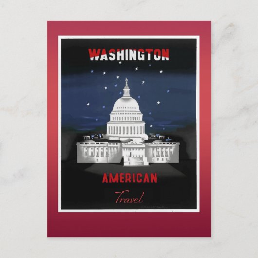 Carte Postale Poster Vintage voyage Washington DC Capitol (Devant)