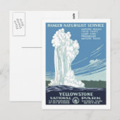 Carte Postale Poster Vintage voyage, Yellowstone (Devant / Derrière)